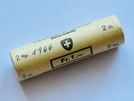 1966 Rolle 2 Rappen Original Verpackung selten Kat. 160.-