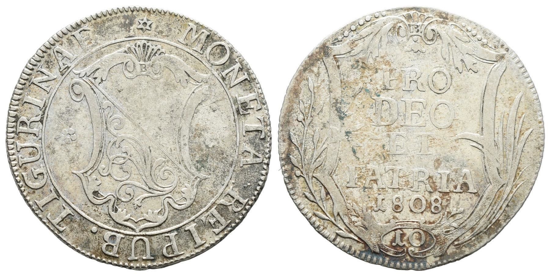 Tutti le monete: Zürich 10 Schilling 1808  /198/ – Usato da Trimbach venduto da Solothurn1