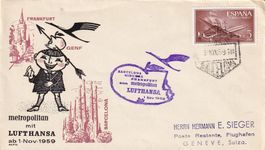Erstflug Lufthansa Metropolitan Barcelona - Genf 1959