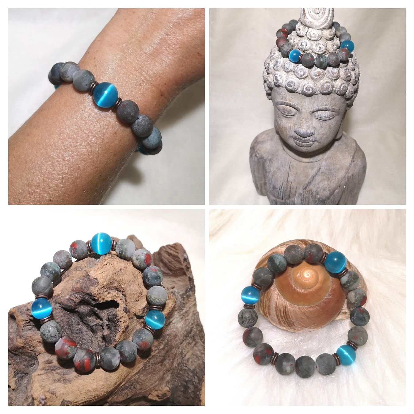 Bracciali & Braccialetti: Blutstein Armk. mit Glasperlen - Spendenaktion – Nuovo (secondo la descrizione) da Unterkulm venduto da Nachtigall