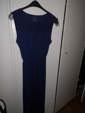 Longue robe d'été bleu marine T. L (44/46)