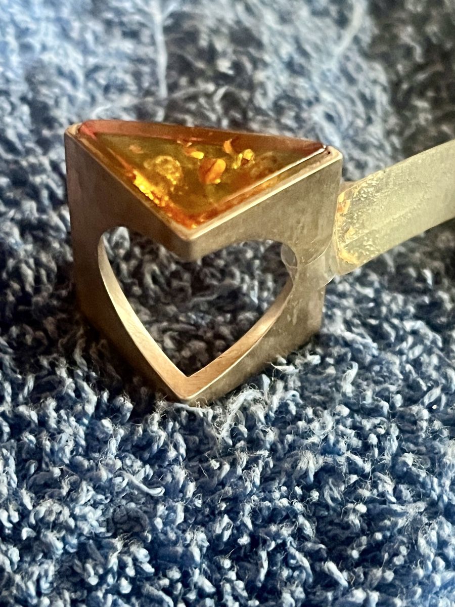Ringe: Ring Silber mit Bernstein Herzform Grösse 56 – Neu und originalverpackt aus Bigenthal von Sammler60