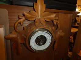Barometer Holz geschnitzt Vintage funktionstüchtig