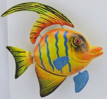 Dekofigur FISCH - Wackelmagnet - Handbemalt - 12x12cm
