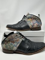 Schuhe Rehab Blumenprint Gr. 43 Leder Schwarz/Bunt 