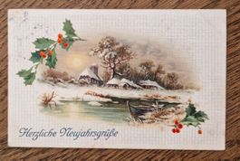 Neujahrsgruss v. Muhen a. Füs. G. Müller Bat.56, 31.12.1917