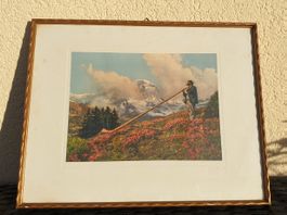 Bild Alphornblaser mit Jungfrau / J. Gaberell Phot. Thalwil