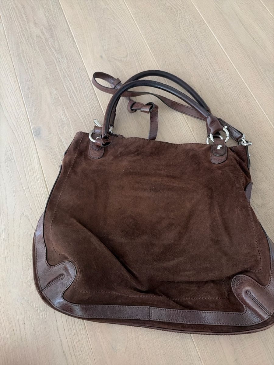 Navyboot Borse da donna: NAVYBOOT Handtasche braun Wildleder ca. 32cm x 40cm – Usato da Bettingen venduto da timtam16 1