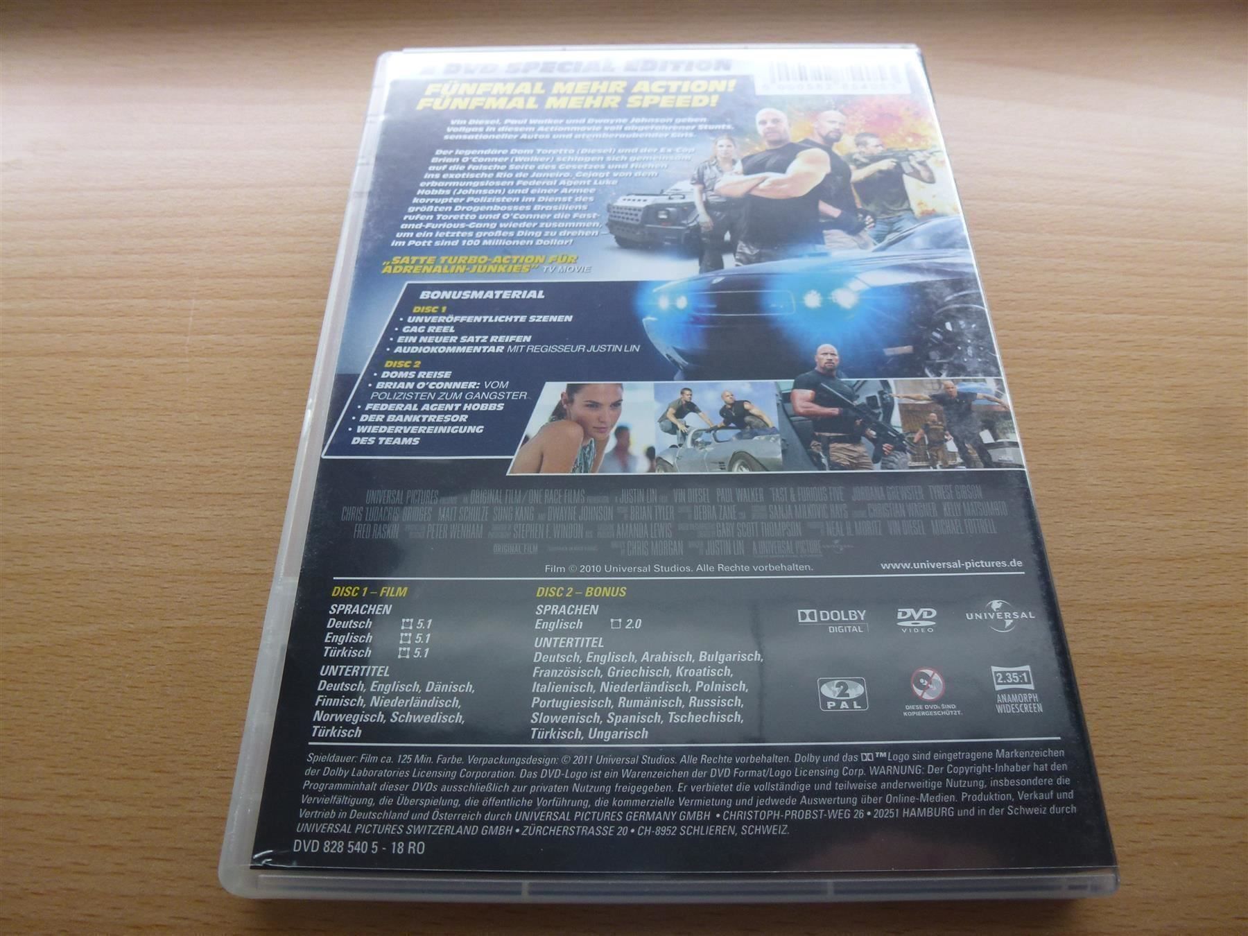 Tutti i DVDs: Fast & Furious 5 – Usato da Hombrechtikon venduto da Maloev17 1