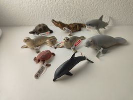 Schleich Neu Meerestiere Sammlung Set Delfin Hai Seehund Kuh