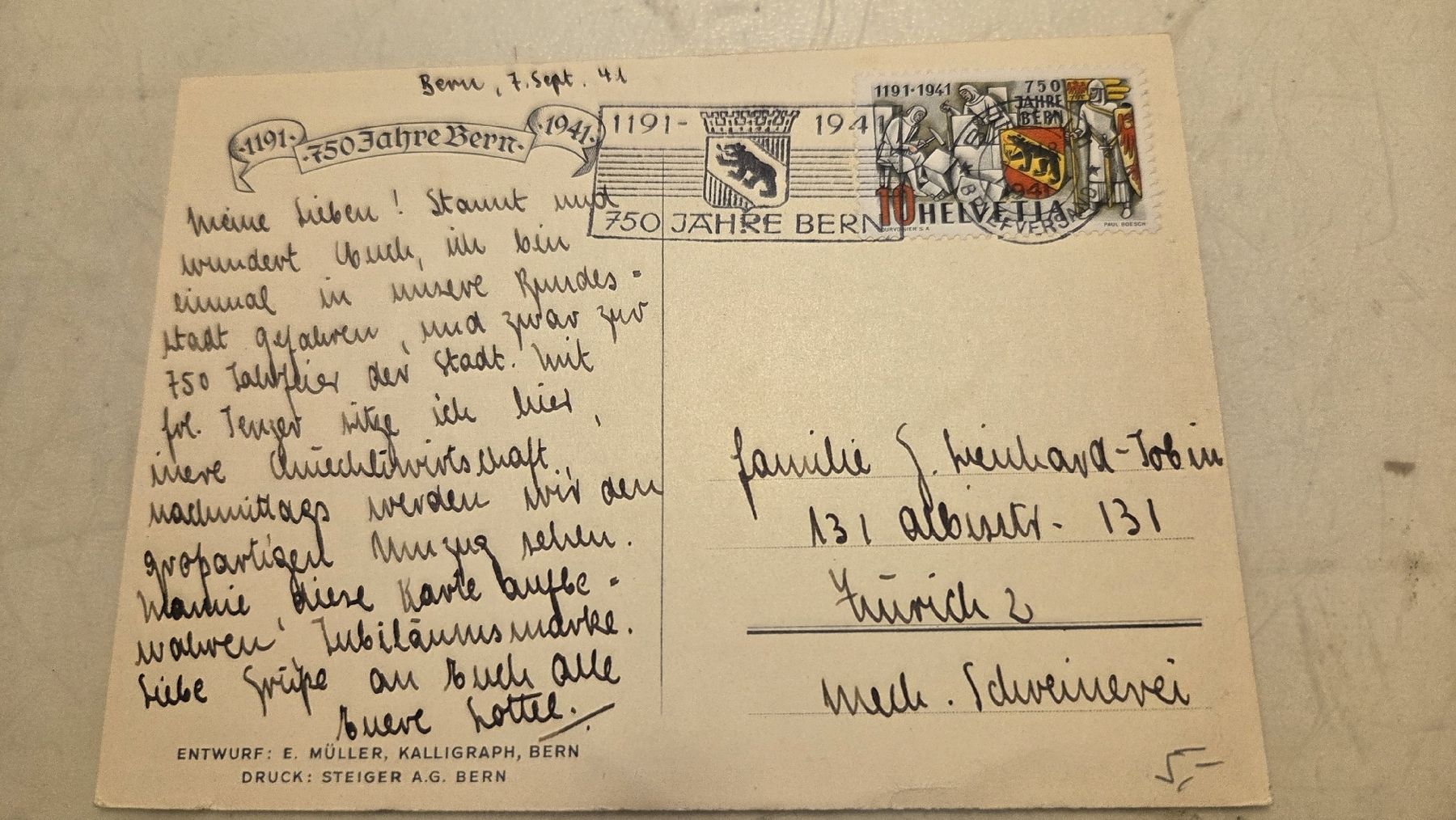 Tutti i francobolli: 1941 Karte 750 Jahre Bern – Usato da Arni AG venduto da Moth68