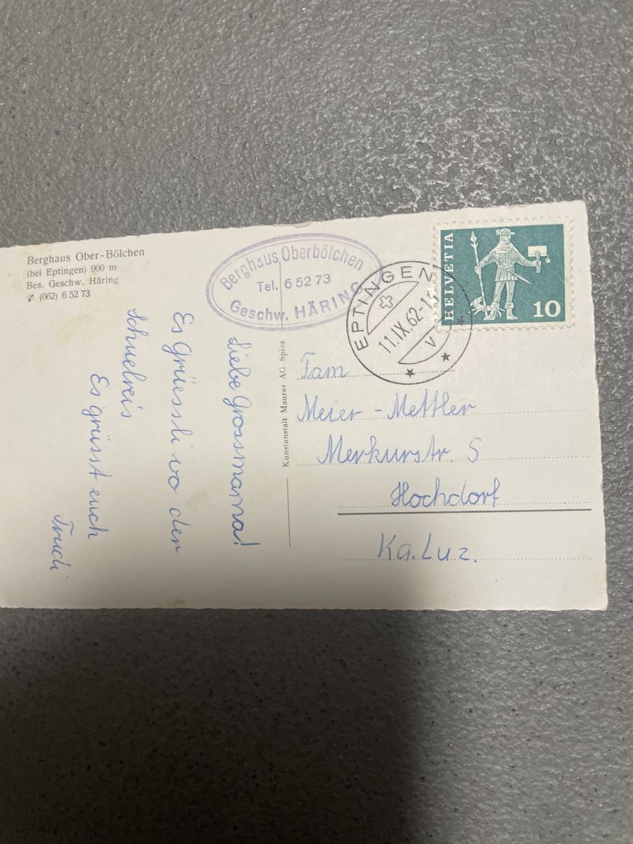 Cartoline postali: Alte Postkarte Berghaus Ober Bölchen 1962 – Usato da Wohlen AG venduto da NincoA-Z 1