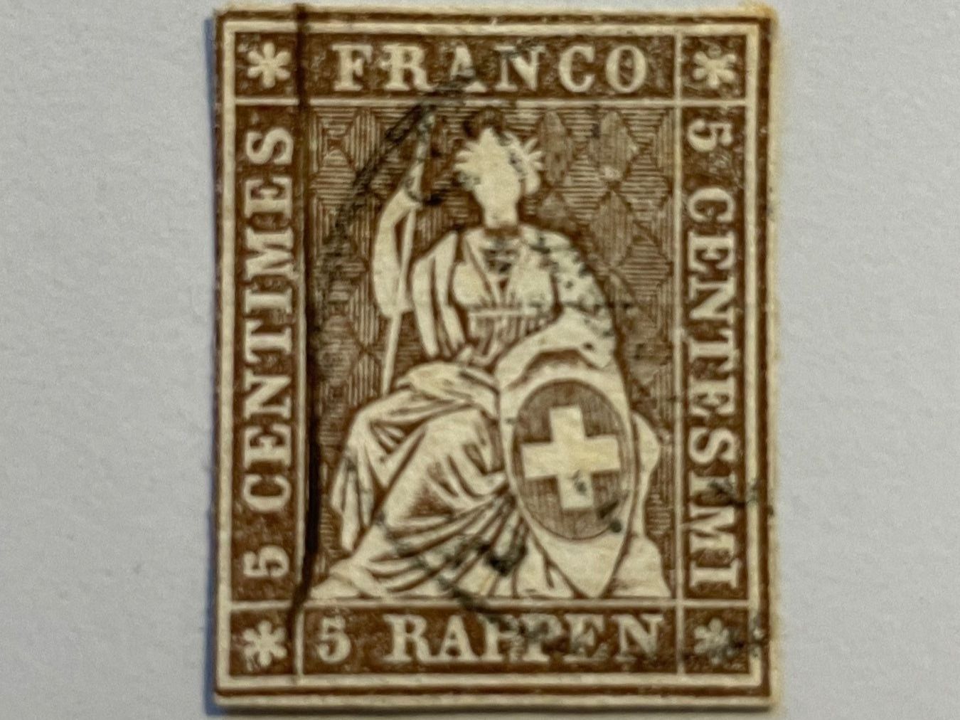 Alle Briefmarken: Strubel 5Rp, gestempelt – Gebraucht aus Küssnacht am Rigi von POSTOMASTER
