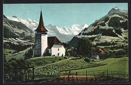 AK Frutigen, Panorama mit Kirche, 1906