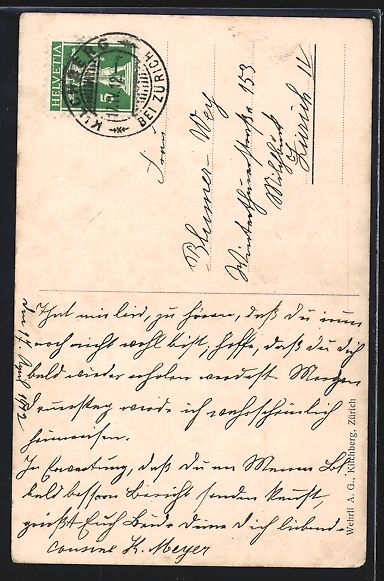 Cartoline postali: AK Kilchberg, Ortsansicht mit Kirche – Usato da Berlin venduto da bartko-reher 1