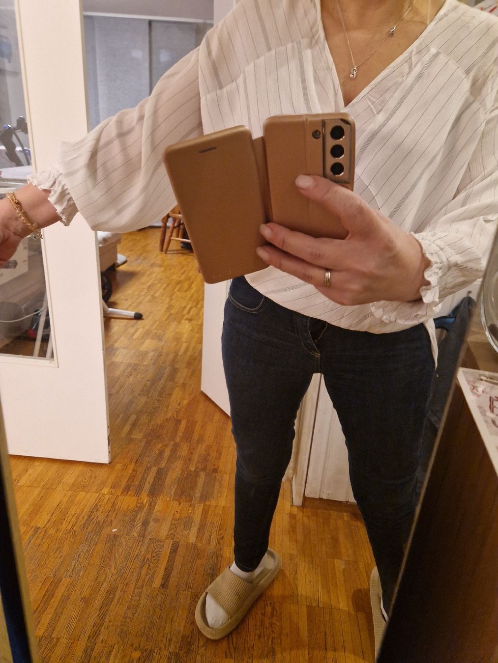 Allsaints Camicette: AllSaints Bluse, Wickeloptik, weiss gestreift – Usato da Binningen venduto da Daja75 2