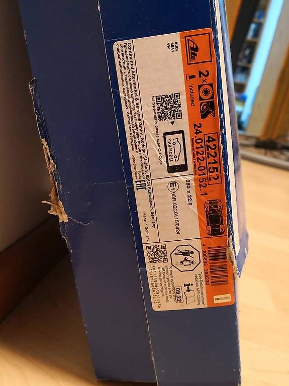 Tutti pezzi di ricambio auto: Bremsscheibe Audi 280mm ATE – Usato da Arbon venduto da chez-calibra 2