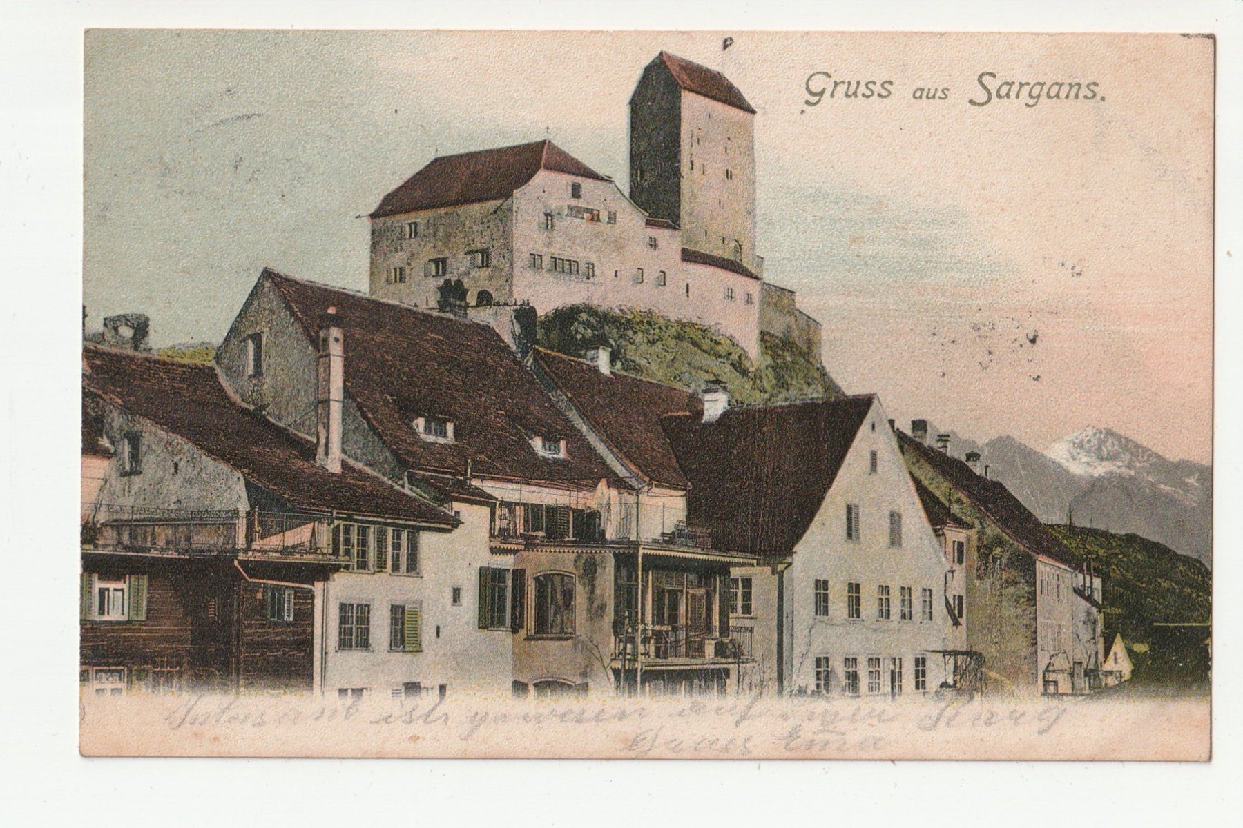 Cartoline postali: Sargans um 1900 – Usato da Rheineck venduto da rhynegg
