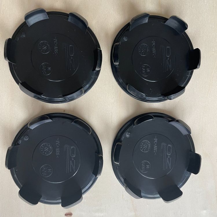 4 Cache-Moyeux Rhinotuning Noir - Ø Ext 74.5mm, Int 70mm - Pour OZ Racing Superforgiata - ABS