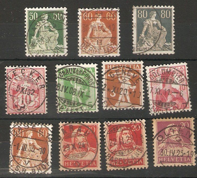 Alle Briefmarken: 11 Werte Zentralstempel – Gebraucht aus Lausanne von Whorvath