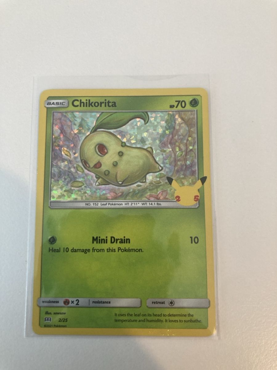 Pokémon Carte collezionabili: Chikorita 2/25 25th Anniversary – Nuovo (secondo la descrizione) da Wohlen AG venduto da Liridon22