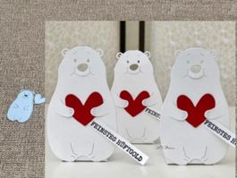 Stanzschablone Nr.274, Bär mit Herz (Sizzix geeignet)