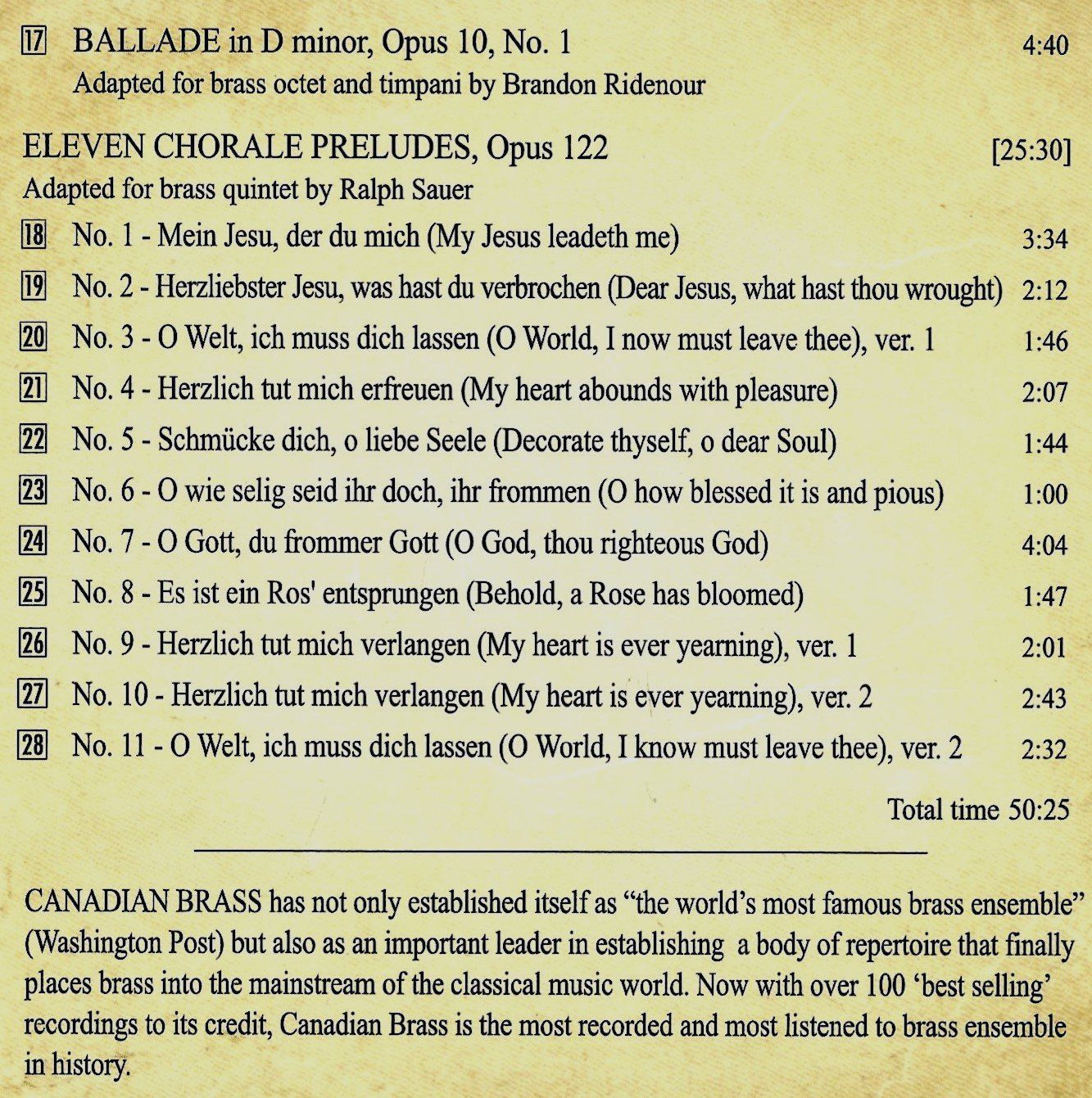 CDs: Canadian Brass BRAHMS ON BRASS CD – D'occasion à Kandergrund par Sososo 3