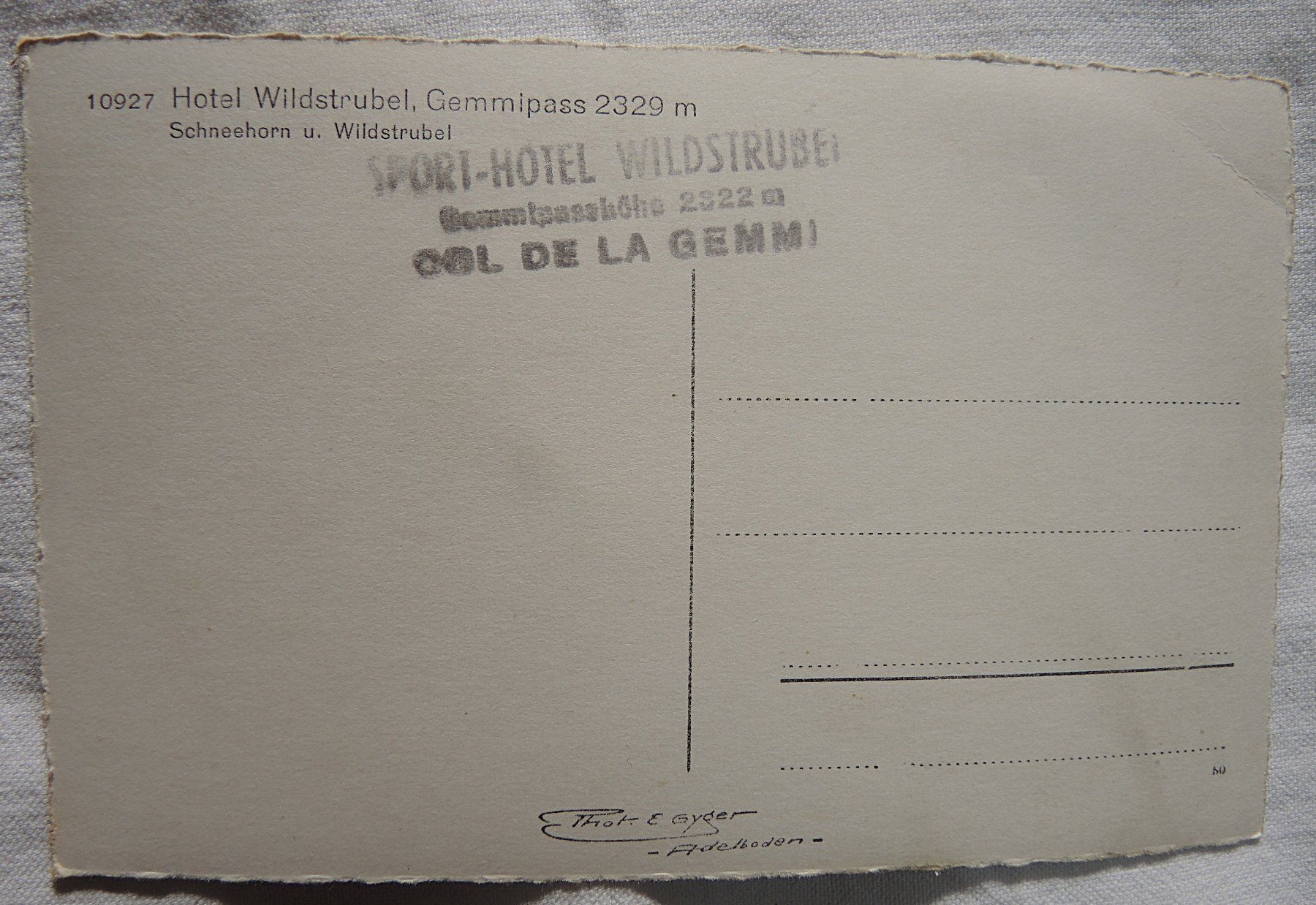 Cartoline postali: Ansichtskarte Hotel Wildstrubel Gemmipass – Usato da Niederried b. Kallnach venduto da hanatim 1