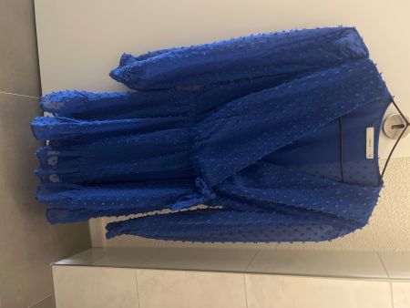 Kleid blau Pünktlistoff