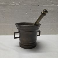 Mörser mit Stössel Messing antik 