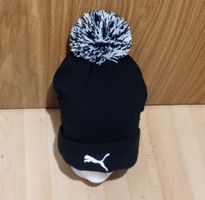 Bonnet Puma noir avec pompon, taille adulte unisexe