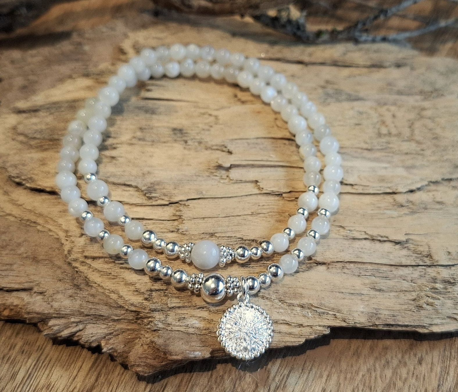 Bracciali & Braccialetti: MOONSTONE -  Edelsteinarmband - Sterling Silber - écru – Nuovo e nell'imballaggio originale da Mühlethal venduto da nicita-modeschmuck 3