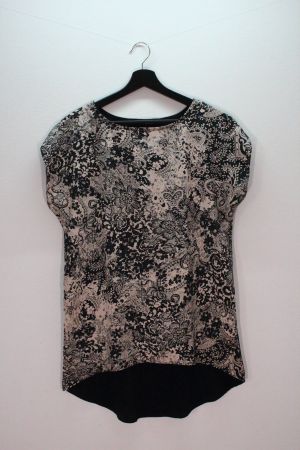 Blusen- Shirt, Gr. 38, Schwarz/Beige vom Atmosphere