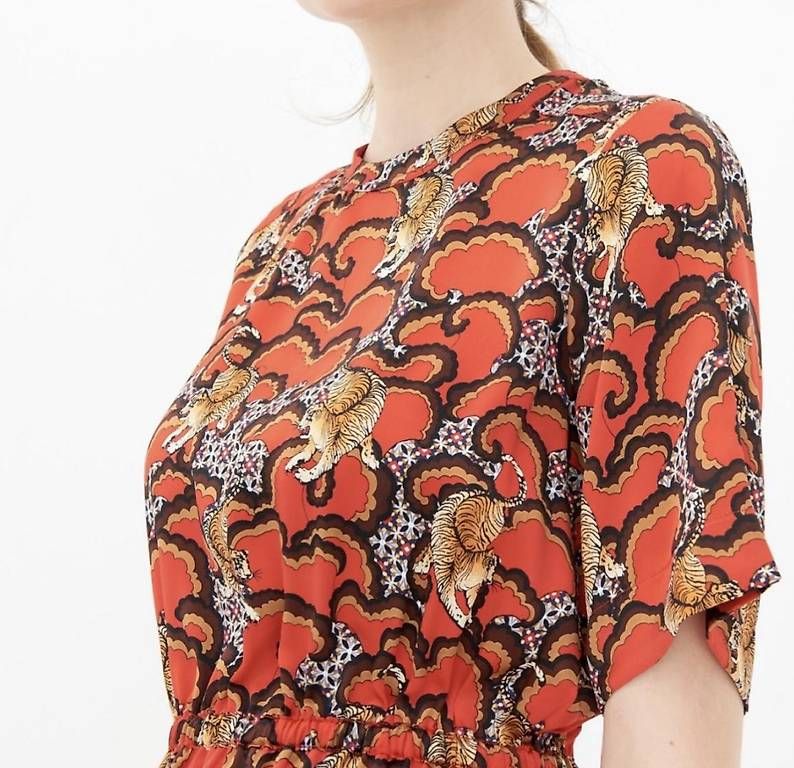 Vestiti: Seidenkleid mit Tigerprint – Usato da Winterthur venduto da Mausklick75 2
