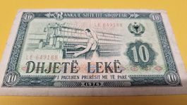 Albanien 10 Lekë, Jahr 1976. Seltene Banknote!