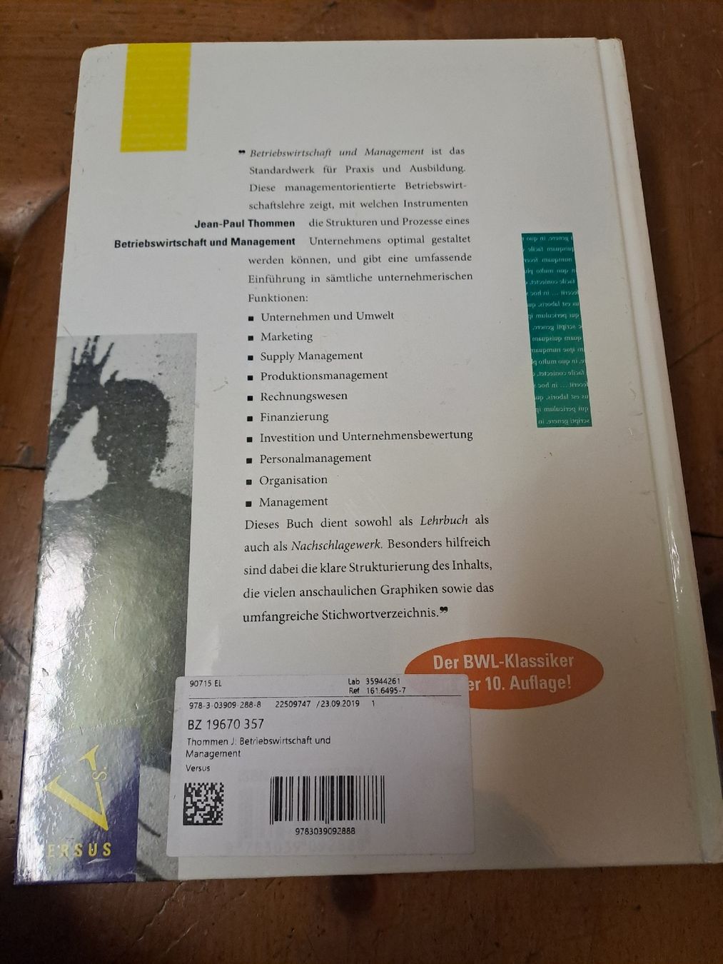 Libri: Betriebswirtschaft und Managment – Nuovo e nell'imballaggio originale da Schwarzenbach LU venduto da hei_ml8t 1