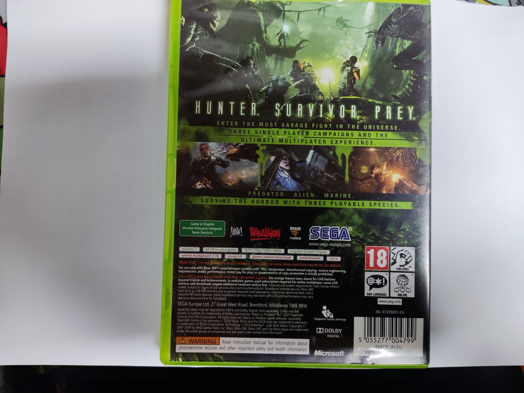 Giochi: Aliens vs Predator Xbox 360 Game Top Zustand – Usato da Wolfwil venduto da Rarak 1