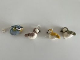 4 Vögel aus Wollfilz