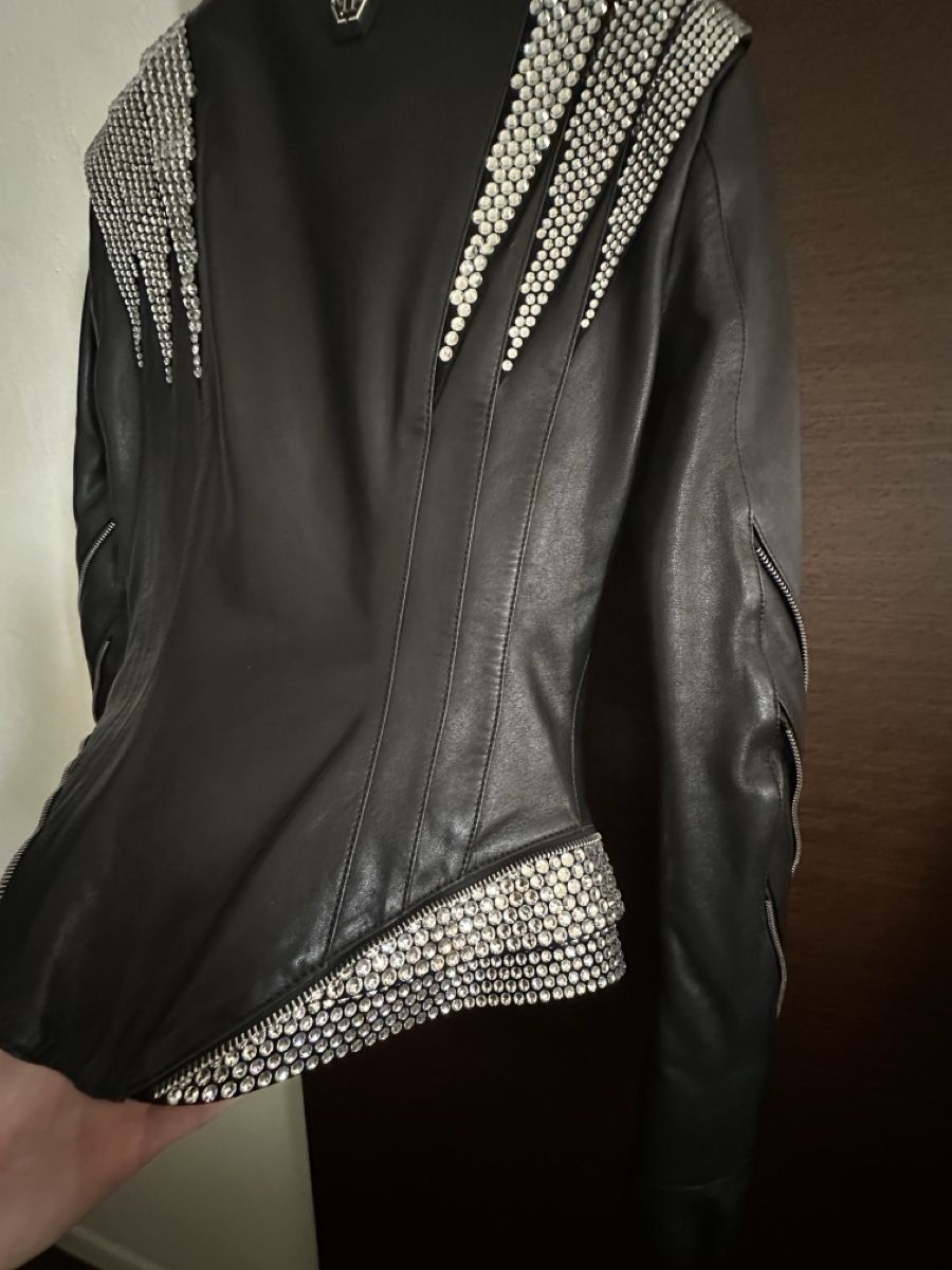 Philipp Plein Giacche: Philipp Plein Lederjacke Crystal Gr. M mit Strass – Nuovo e nell'imballaggio originale da Jonen venduto da dibbern 4