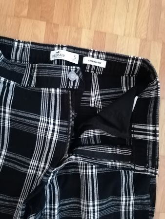 Leggings Hose, Schwarz Weiss Kariert, Ultra High Rise, S