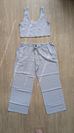 Pantaloni donna H&M beige cotone taglia L