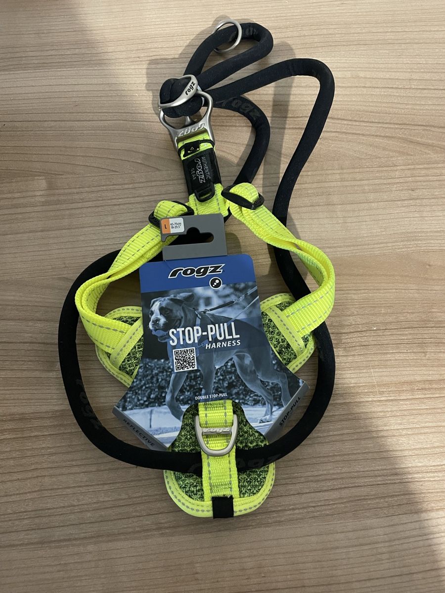 Flug- & Drachensport: Rogz Stop-Pull Harness Schwarz Gelb Groesse L neu – Neu und originalverpackt aus St. Gallen von Trader9000