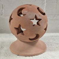 Terracotta Kugel Lampe mit Sternen und Monden