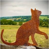 NEUE Rostmetall Katze 17,7 x 20 cm - 225152