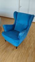Türkiser Sessel mit Hocker (Velvet) sehr guter Zustand