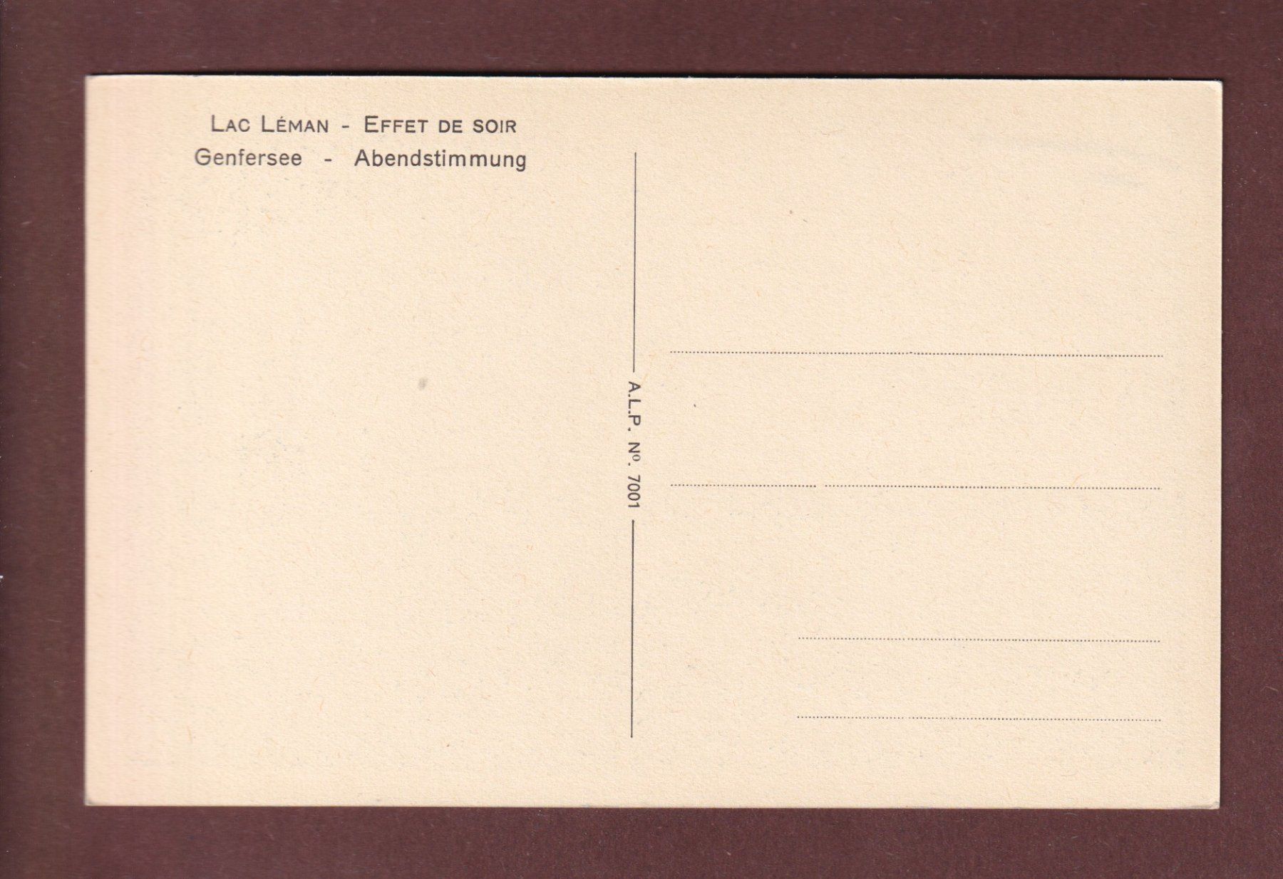 Cartes postales: LAC LEMAN - Effet de soir – D'occasion à Pully par nicecards-shop 1