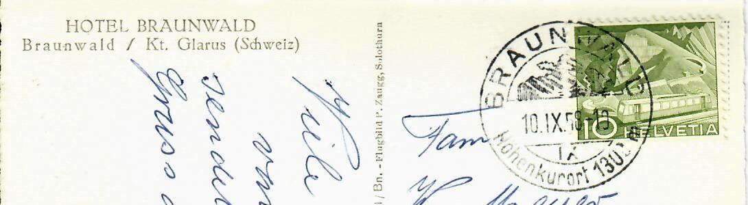 Cartoline postali: Hotel Braunwald 1958 – Usato da Hochdorf venduto da Ziegel-16 1