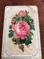 Antike Glückwunschkarte, Rosen, Relief, ca. 1900 🌸
