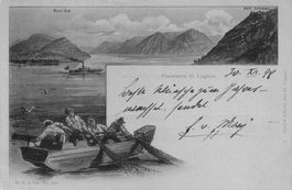 Panorama Lugano 1898 animata pescatori