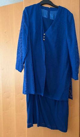 Cocktailkleid festlich mit integriertem Bolero blau